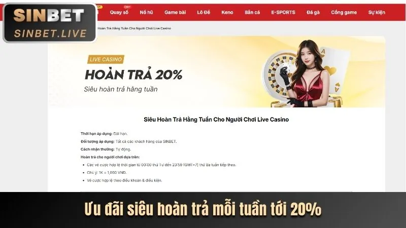 Thưởng nạp lại hàng tuần casino trực tuyến Onbet2